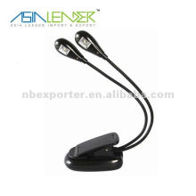 Double-head book clip light flexible led reading light